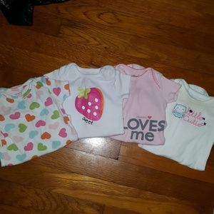 4-Various Name brand short sleeve onesies